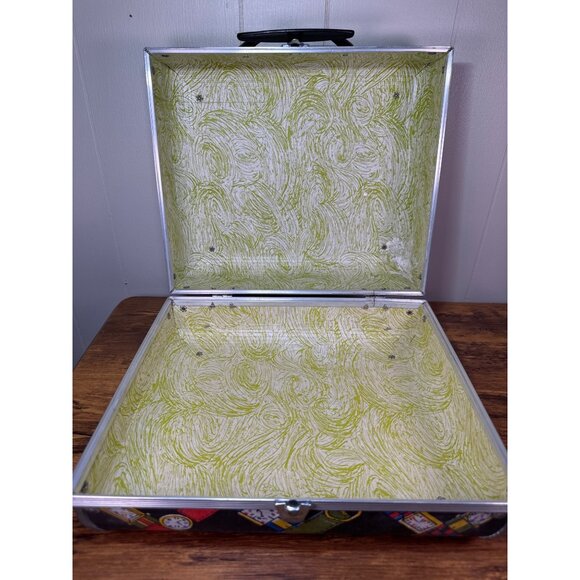 Vintage Cardboard Suitcase Small 16” X 12” X 7” Case Wristwatch Images - Picture 4 of 6